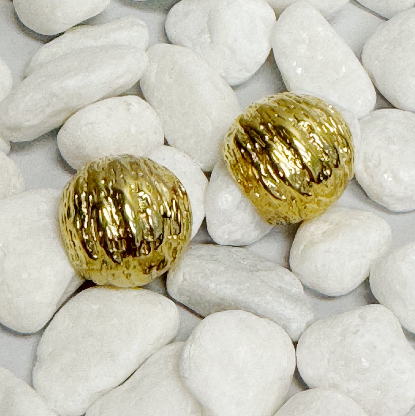 Textured Half Ball Hoop Earrings - Aaria Tees