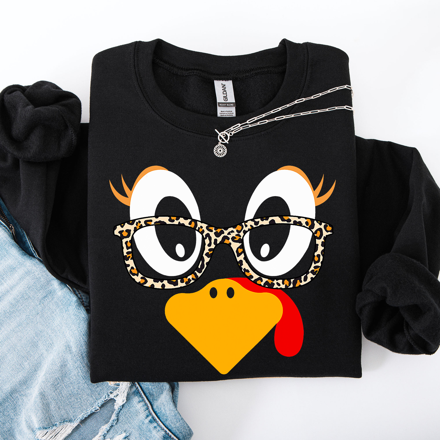 Thanksgiving, Teacher, Turkey, Cute, Leopard Print Sweatshirt