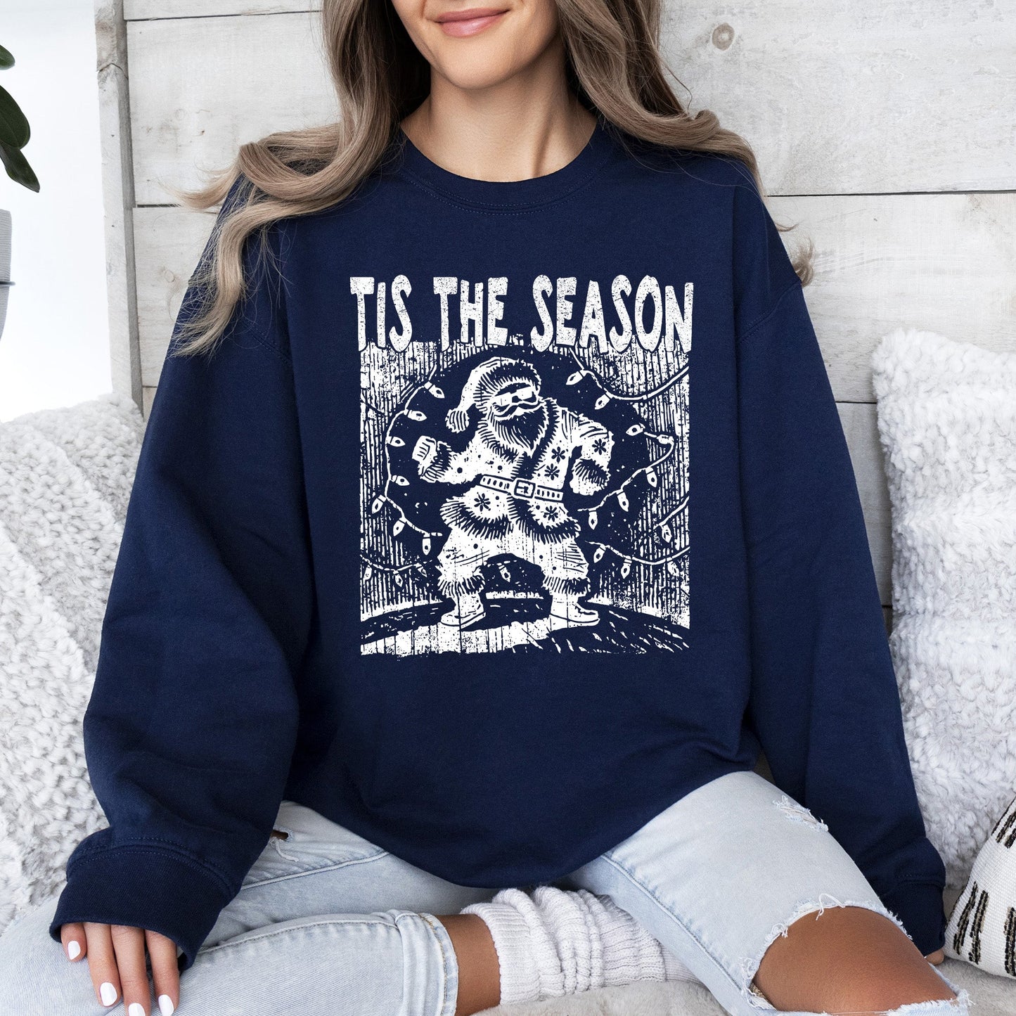 Tis The Season, Dancing Santa, Party, Christmas, Funny Sweatshirt