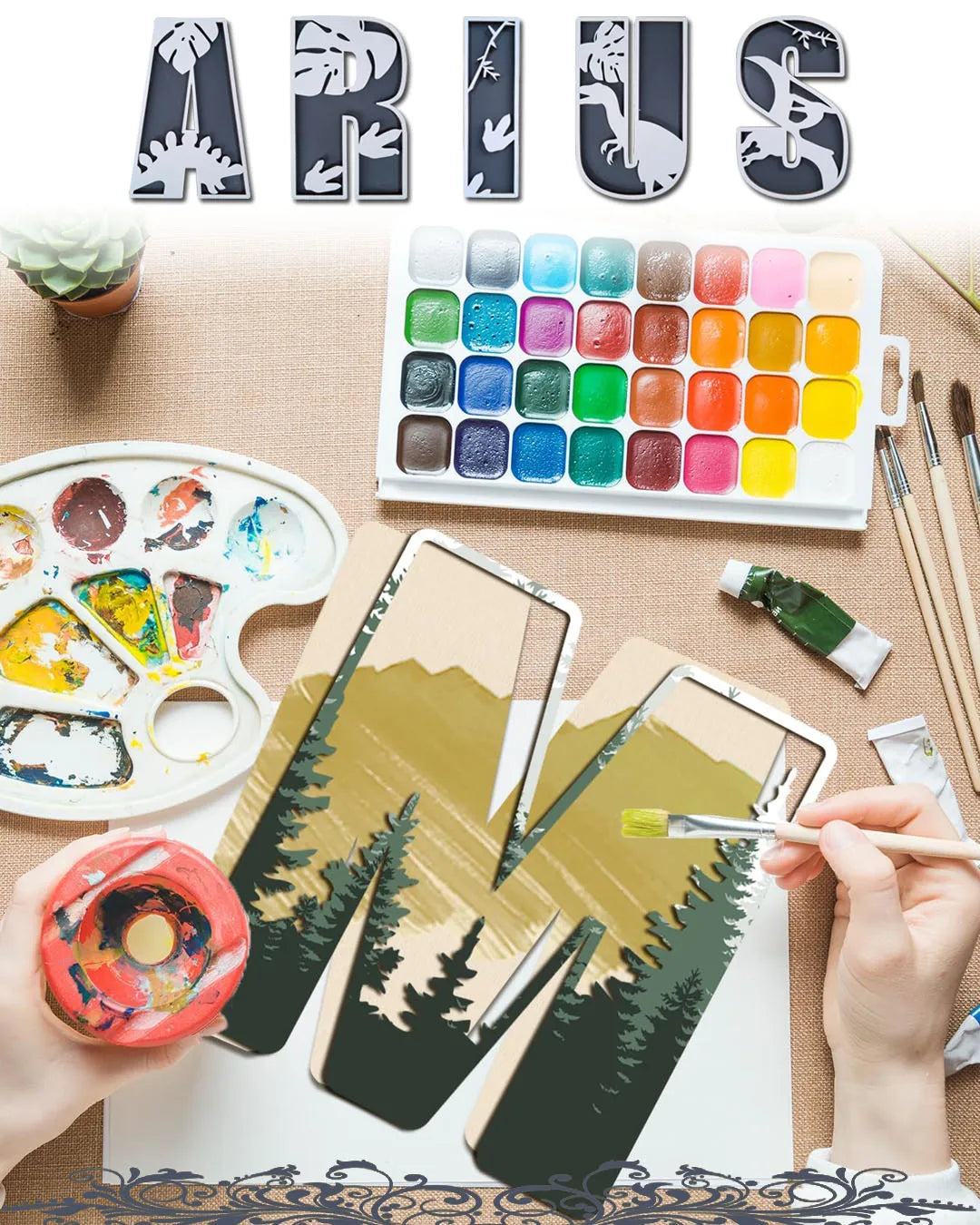 Woodland 11.5" Wooden Letter Z – Boho Paintable Name Sign for Nursery & Kids Room Decor