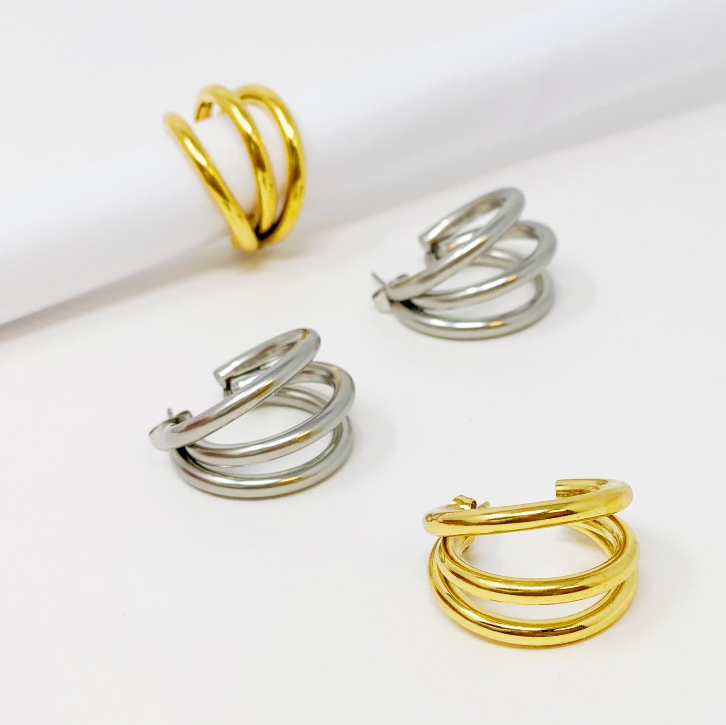 Triple the Layers Earrings - Aaria Tees