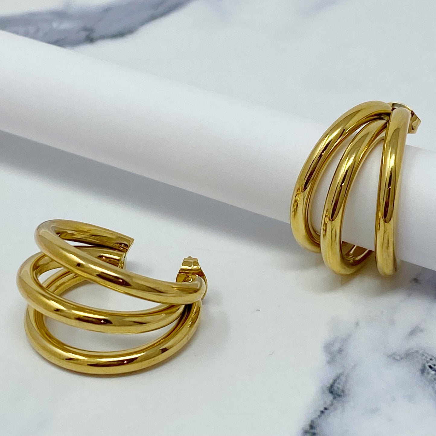 Triple the Layers Earrings - Aaria Tees
