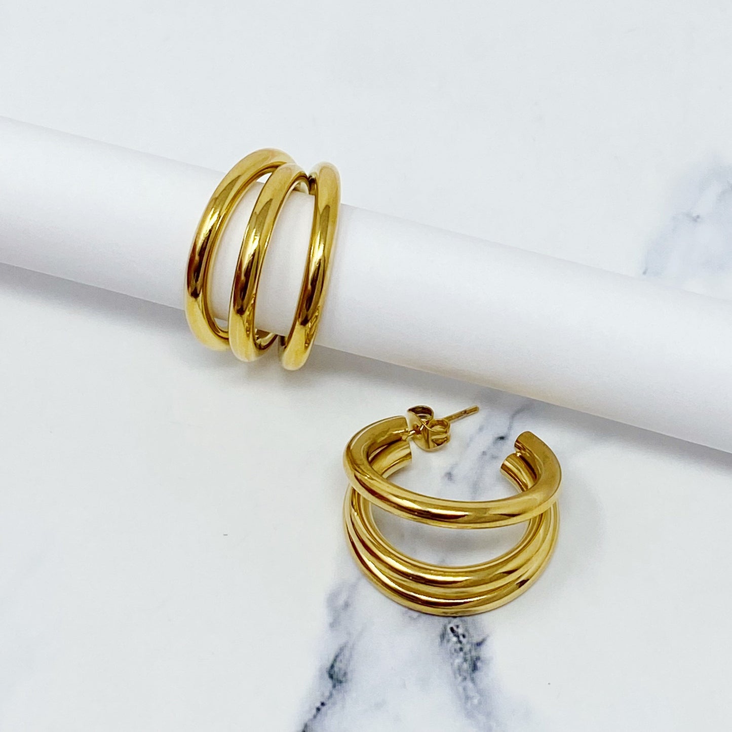 Triple the Layers Earrings - Aaria Tees