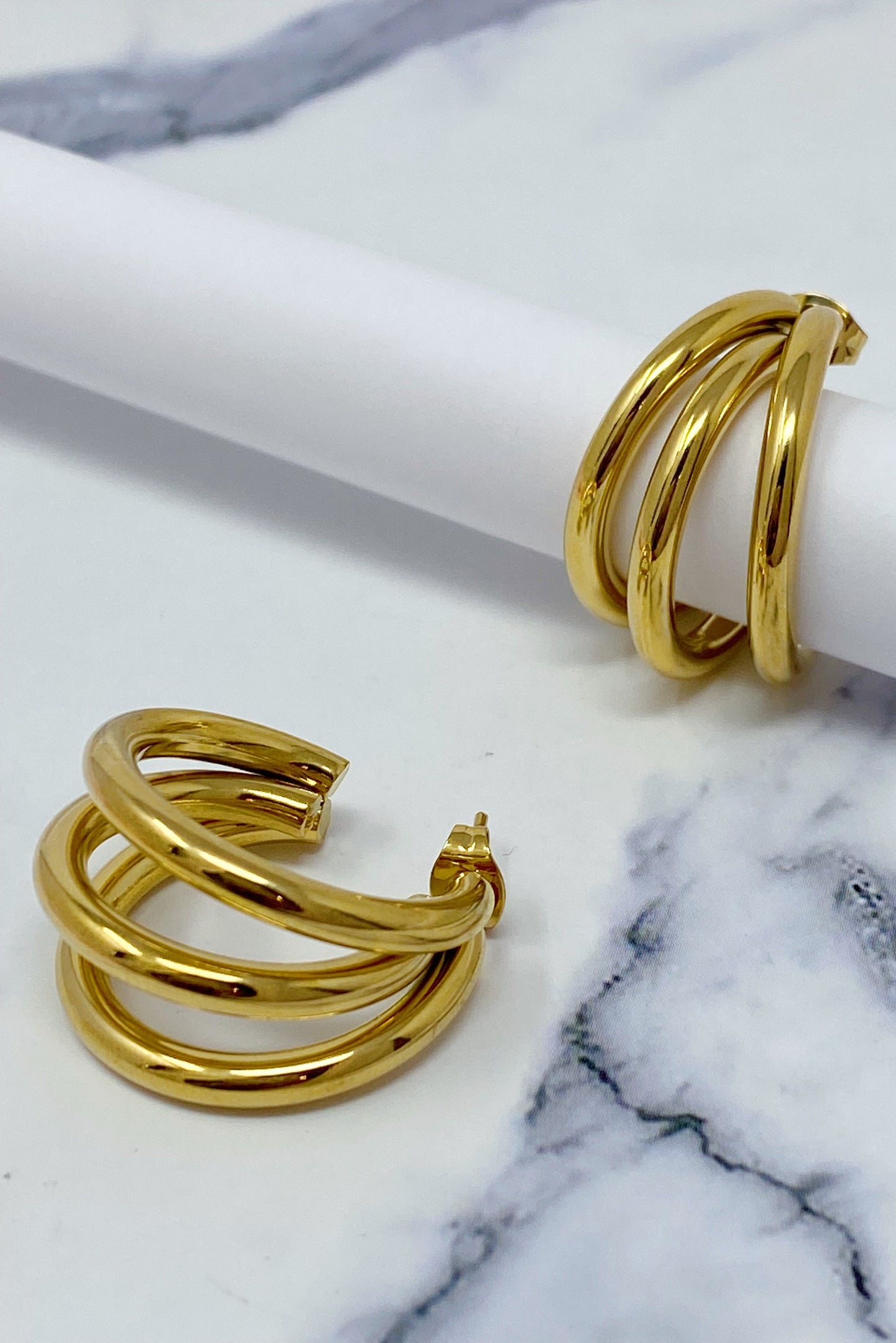 Triple the Layers Earrings - Aaria Tees