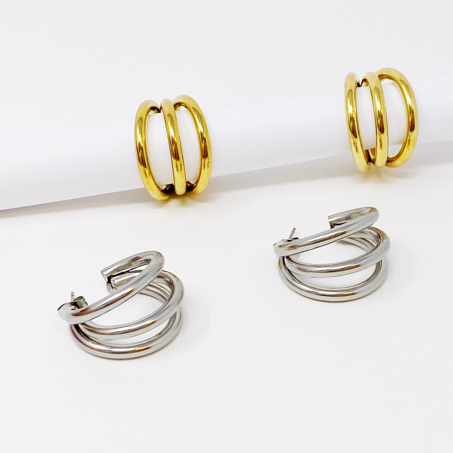 Triple the Layers Earrings - Aaria Tees