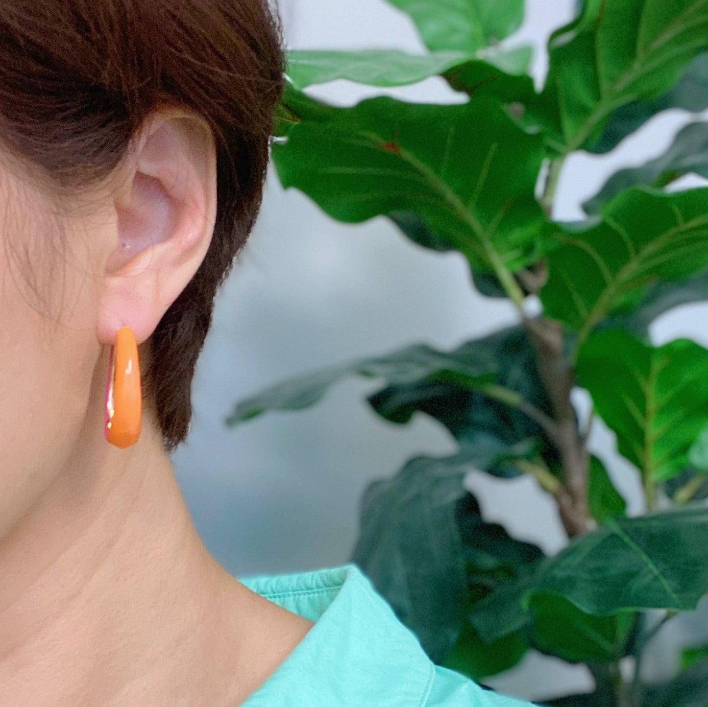 Two Toned Reversible Hoop Earrings - Aaria Tees Aaria Tees