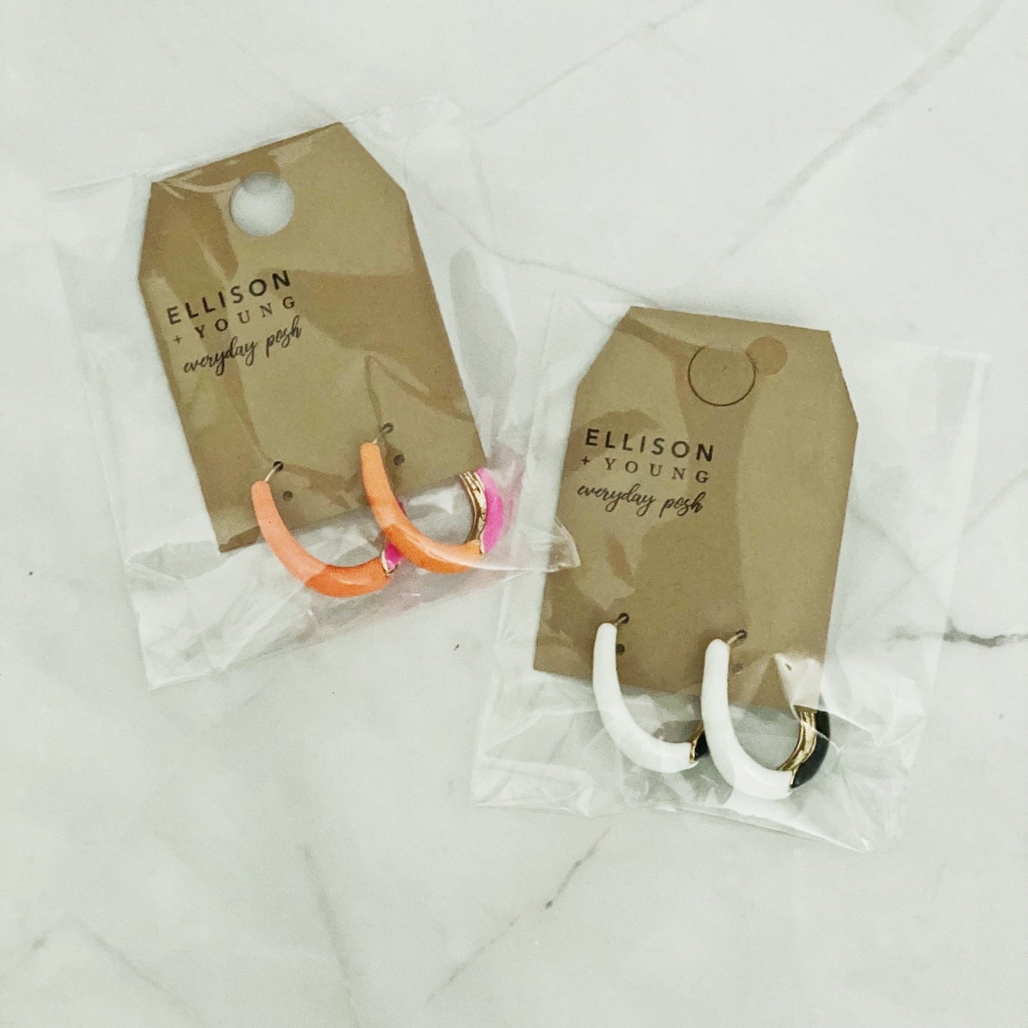 Two Toned Reversible Hoop Earrings - Aaria Tees Aaria Tees