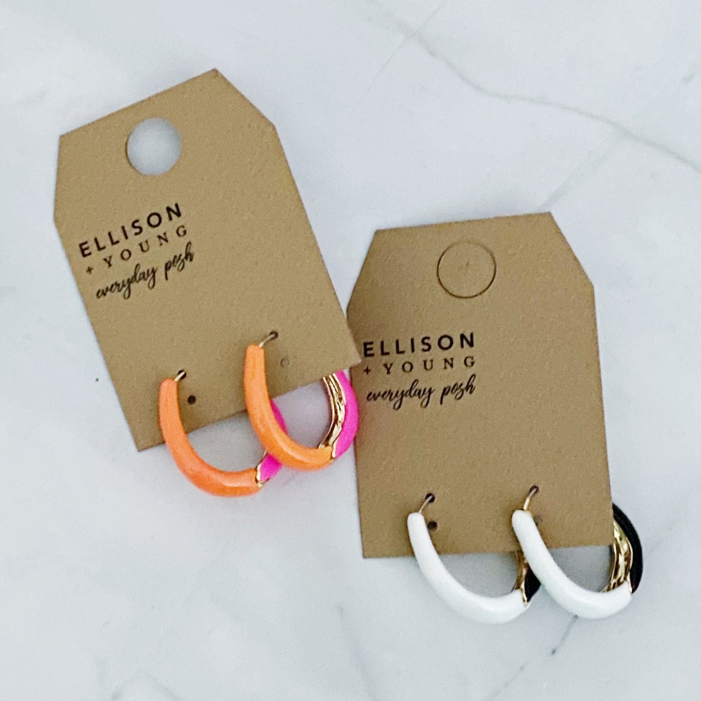 Two Toned Reversible Hoop Earrings - Aaria Tees Aaria Tees