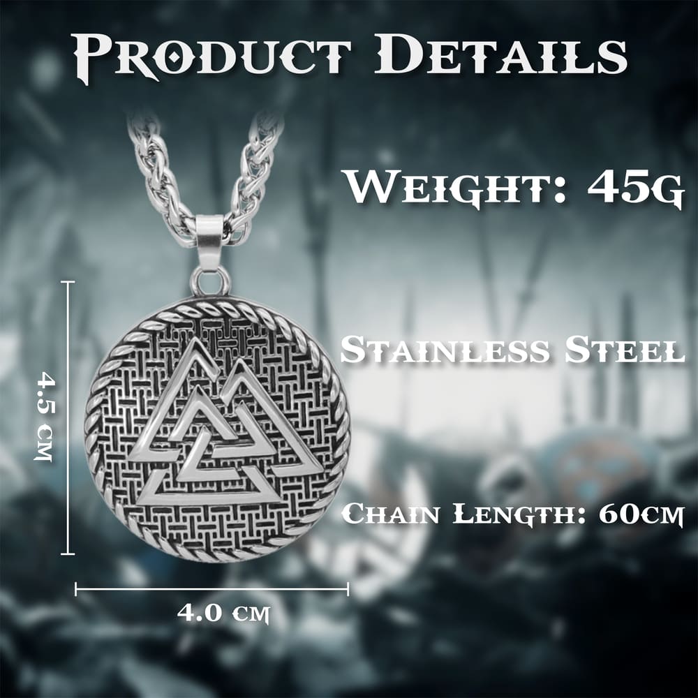 Valknut Symbol Stainless Steel Necklace