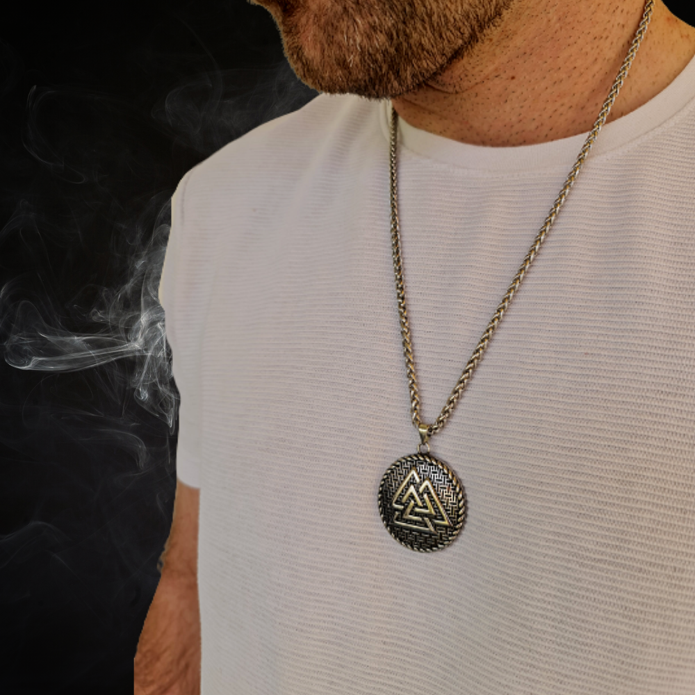 Valknut Symbol Stainless Steel Necklace
