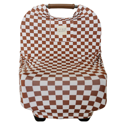 Rust Checkered Ribbed Bamboo Multi-Use Cover