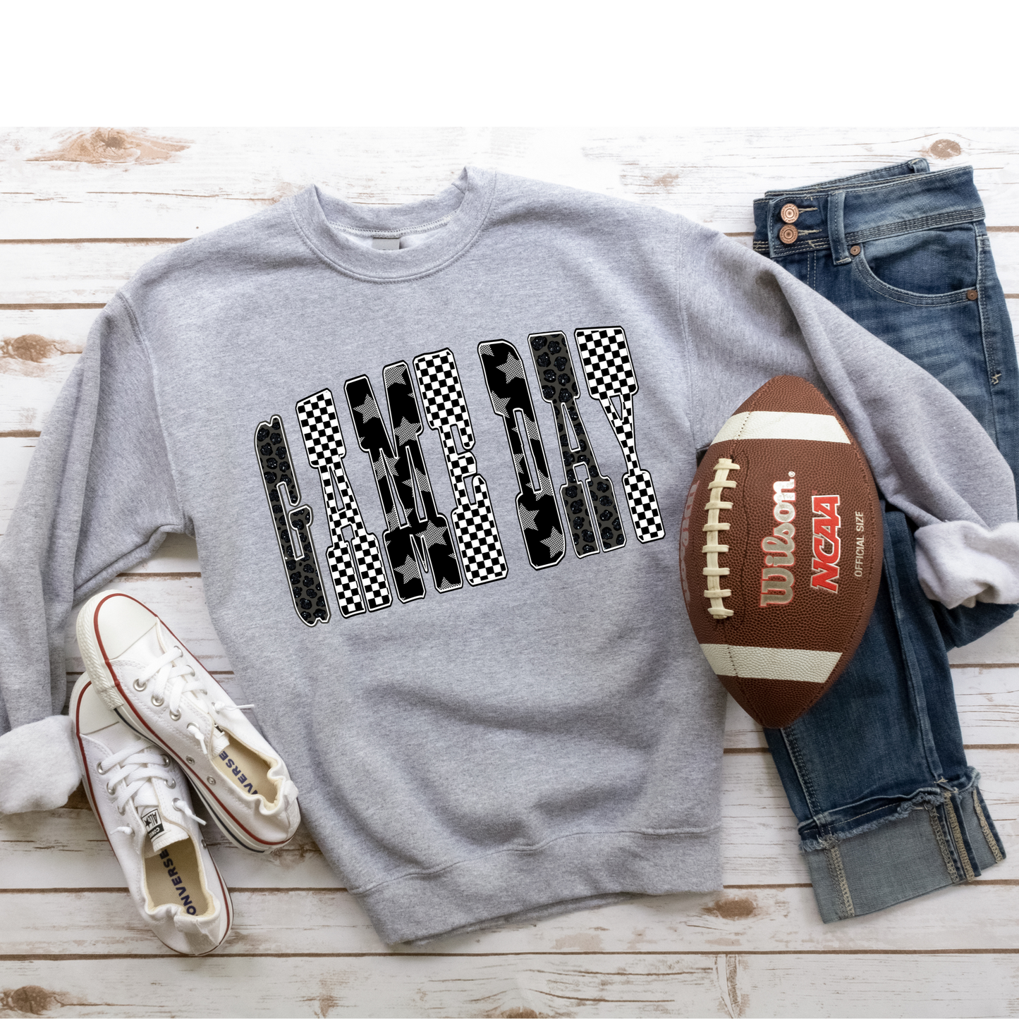 Game Day Pattern Graphic Sweatshirt