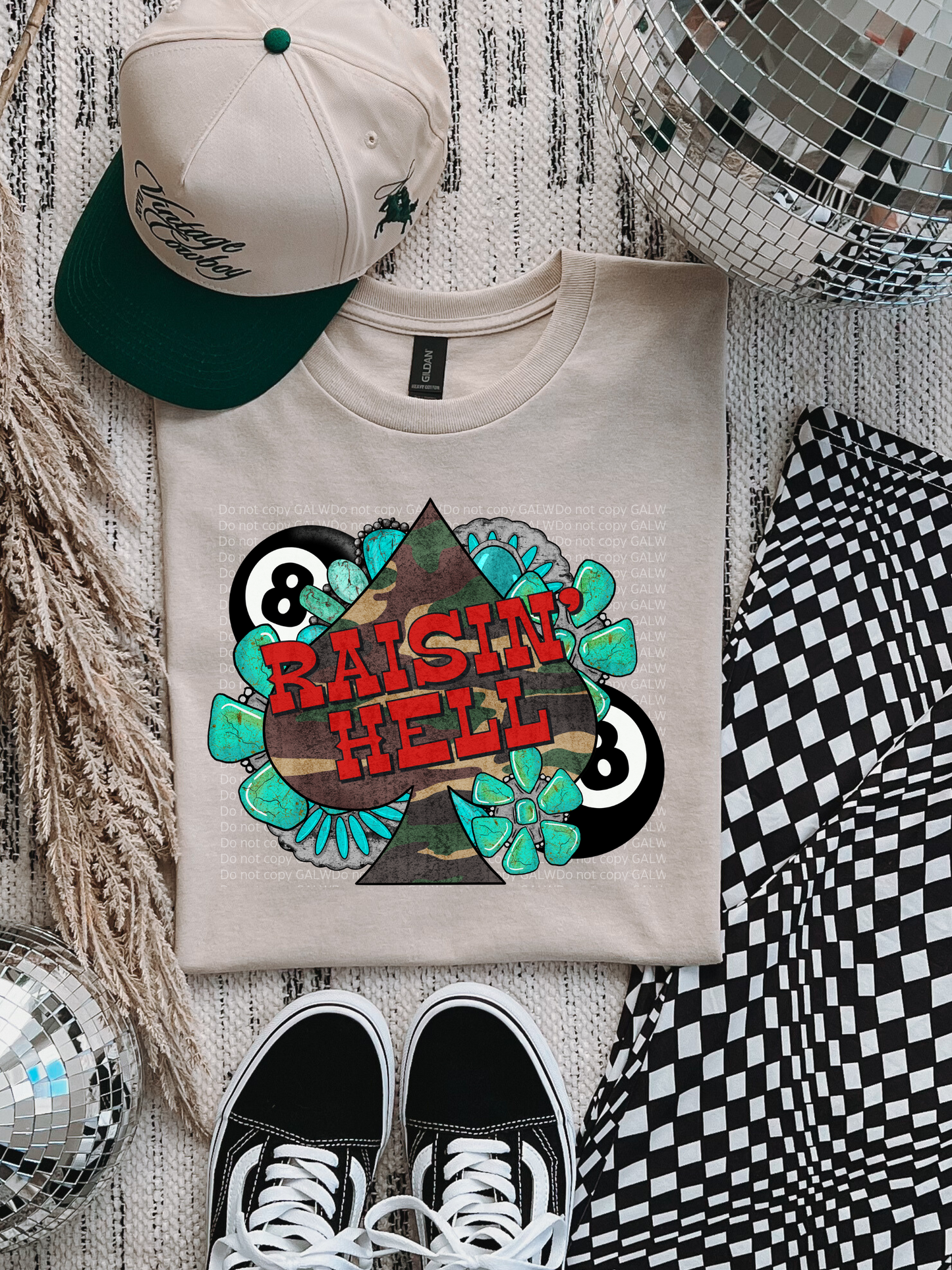 Raising hell camo spade tee or sweatshirt