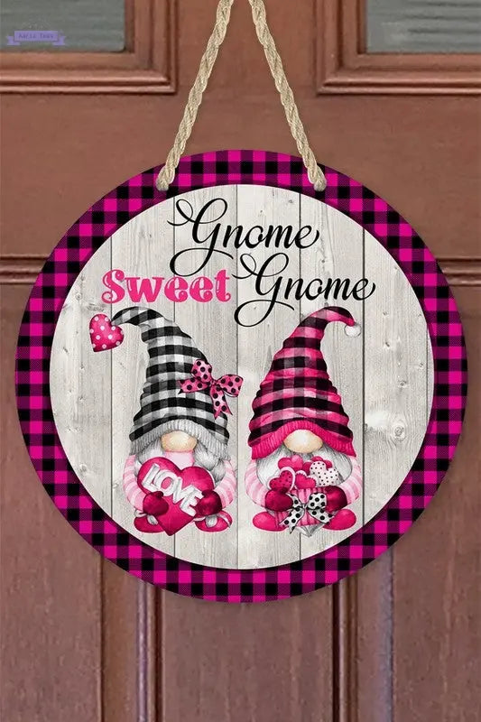 Valentines Day Gnome Sweet Gnome Door Hanger Cali Boutique