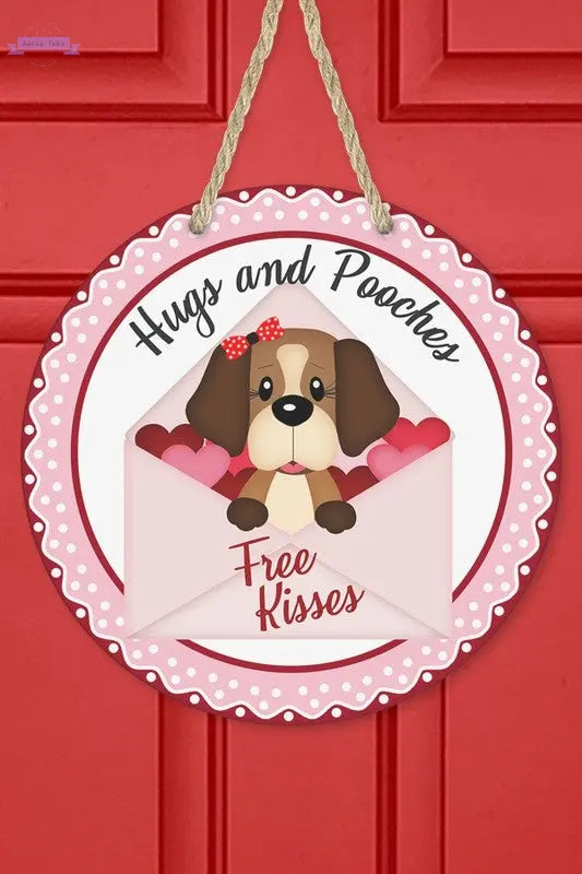 Valentines Day Love Hugs and Pooches Door Hanger Cali Boutique