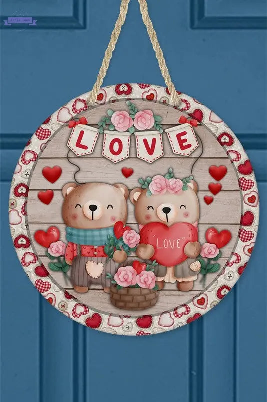 Valentines Day Love Teddy Bears Door Hanger Cali Boutique