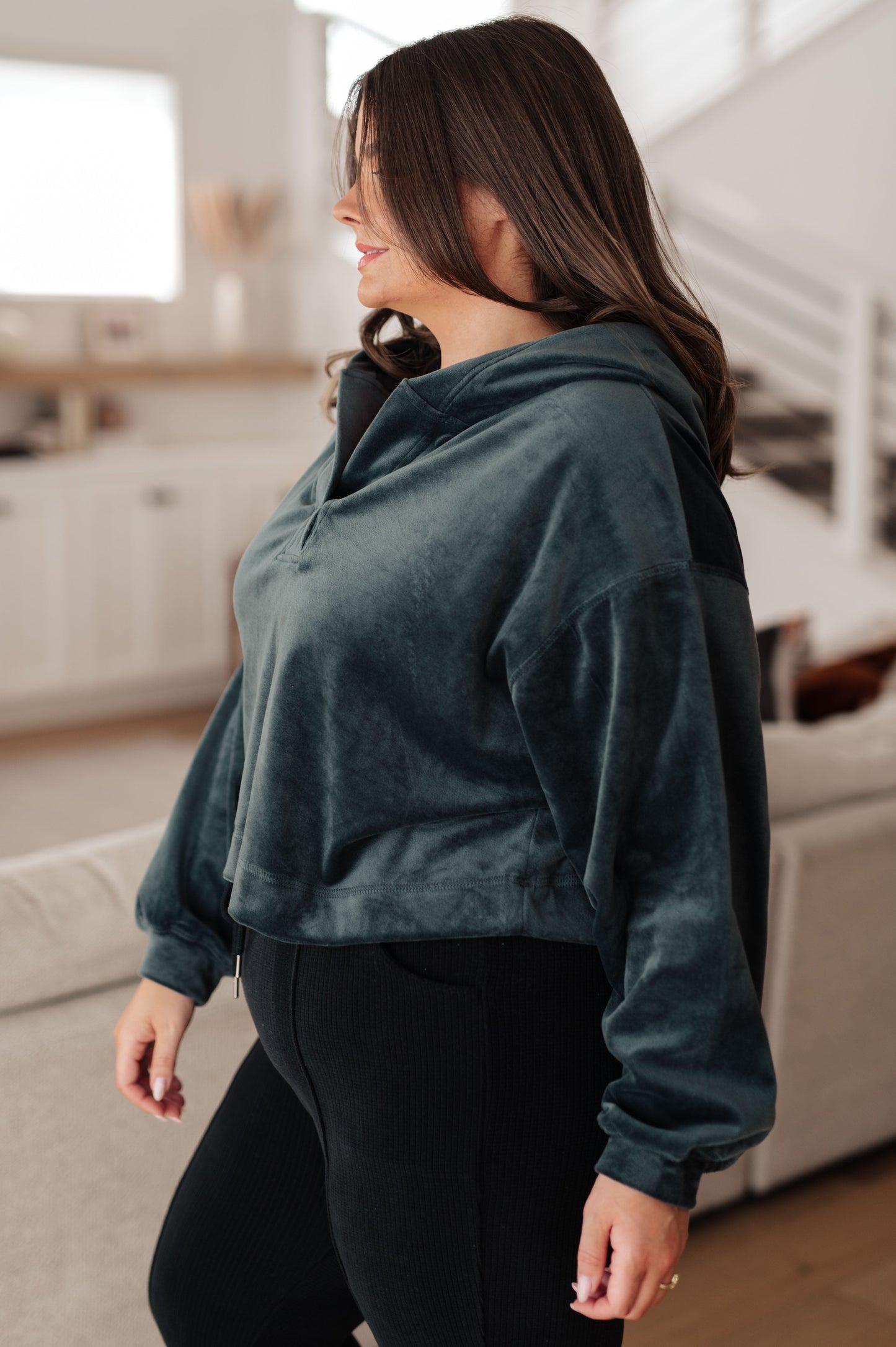 Velvet Icon Hoodie In Grey Blue (Online Exclusive)