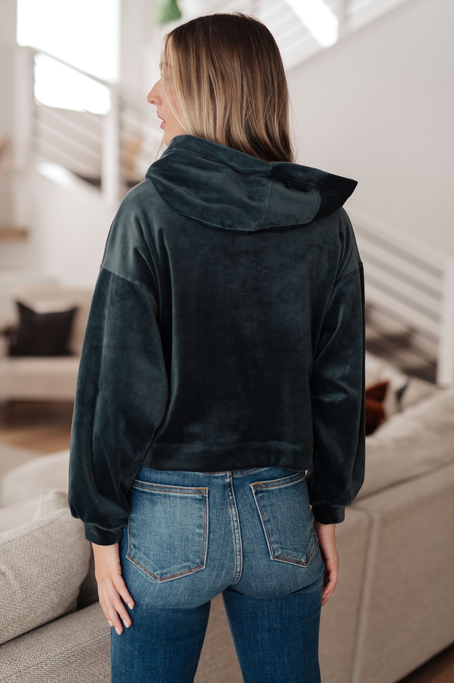 Velvet Icon Hoodie In Grey Blue (Online Exclusive)