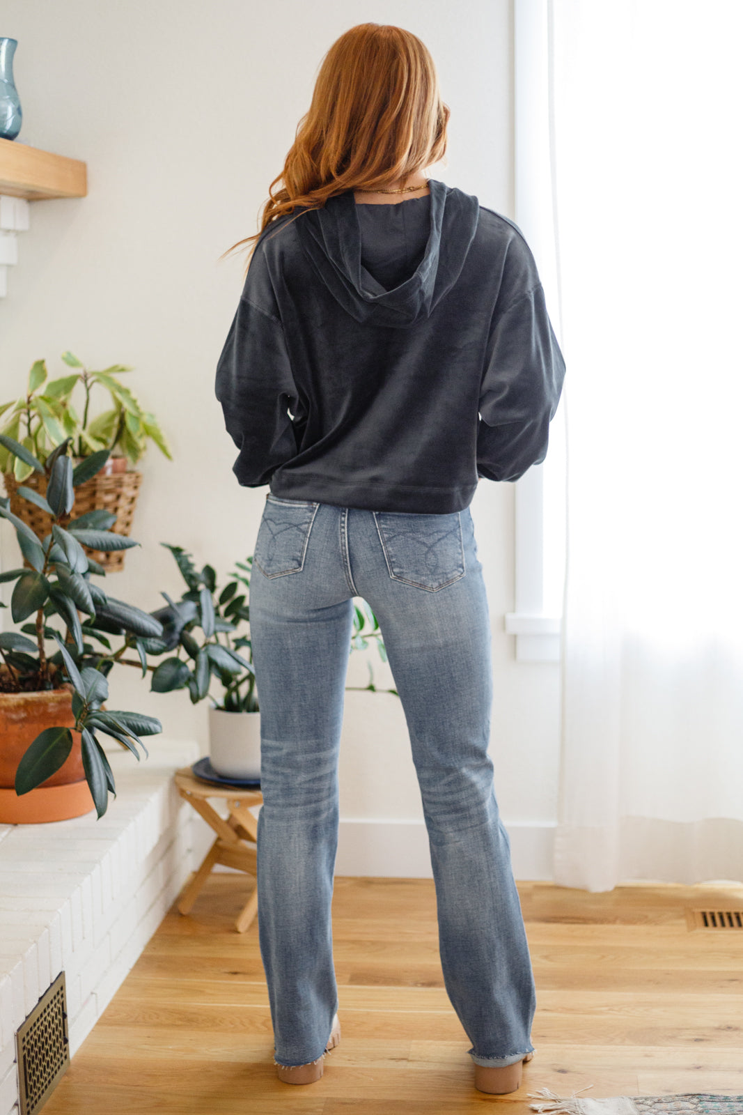 Velvet Icon Hoodie In Grey Blue (Online Exclusive)