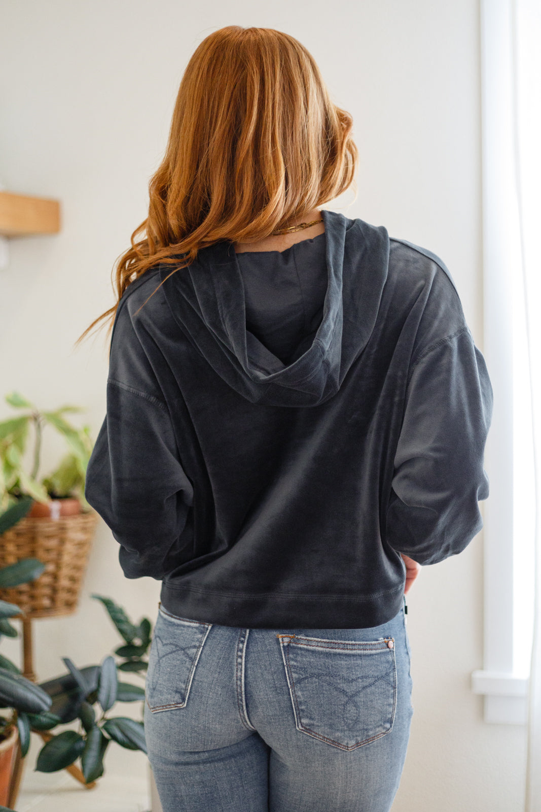 Velvet Icon Hoodie In Grey Blue (Online Exclusive)