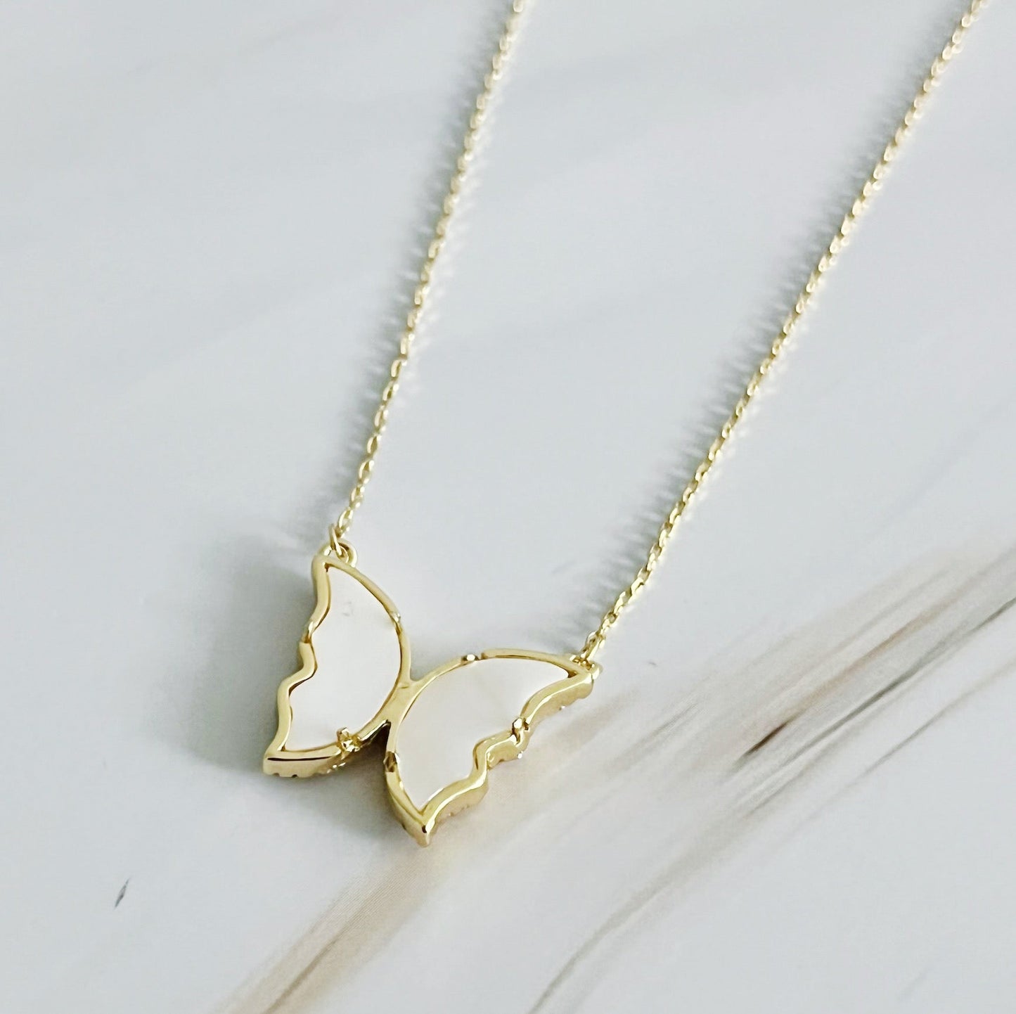 Vintage Glam Reversible Butterfly Necklace - Aaria Tees