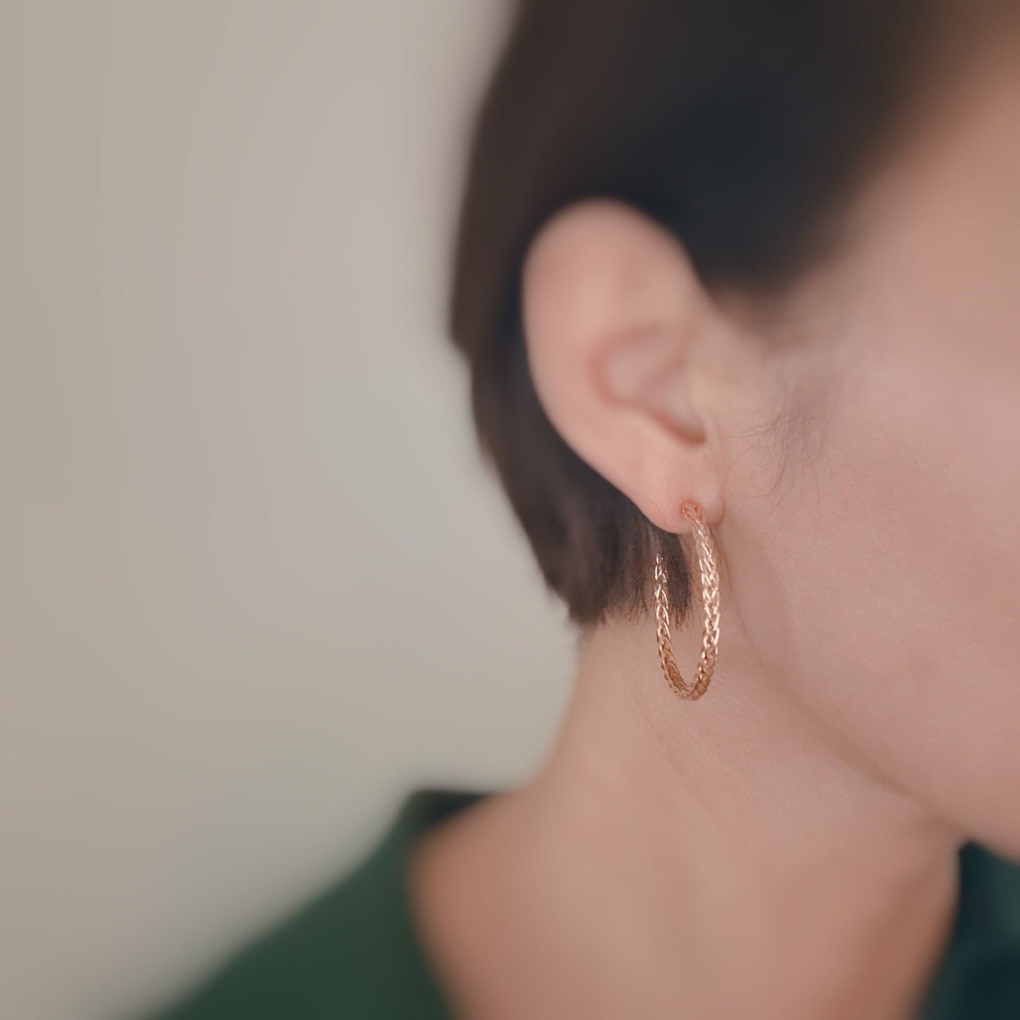Weaved Golden Wire Hoop Earrings - Aaria Tees