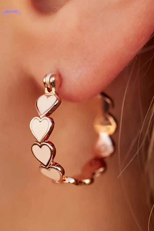 White Heart Shape Plated Alloy Small Hook Earrings Aaria Tees