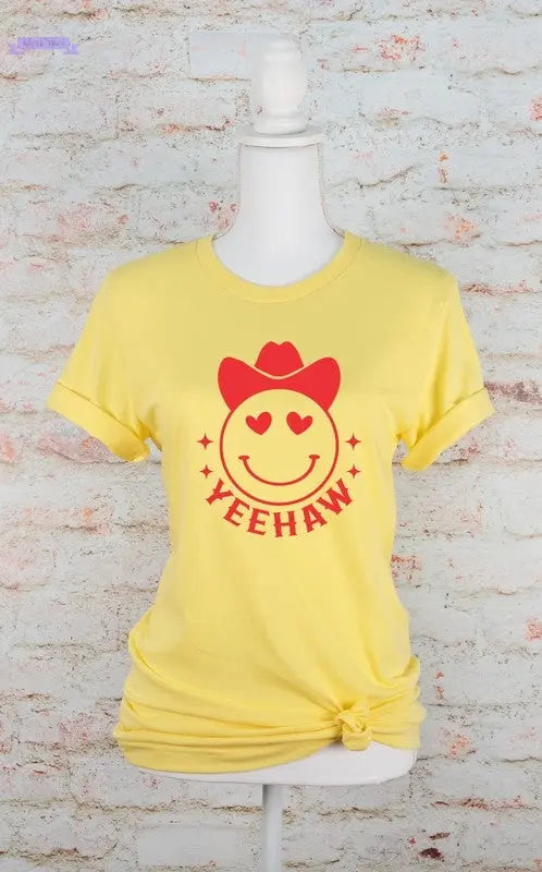 Yeehaw Smiley Heart Valentine Graphic Tee Ocean and 7th