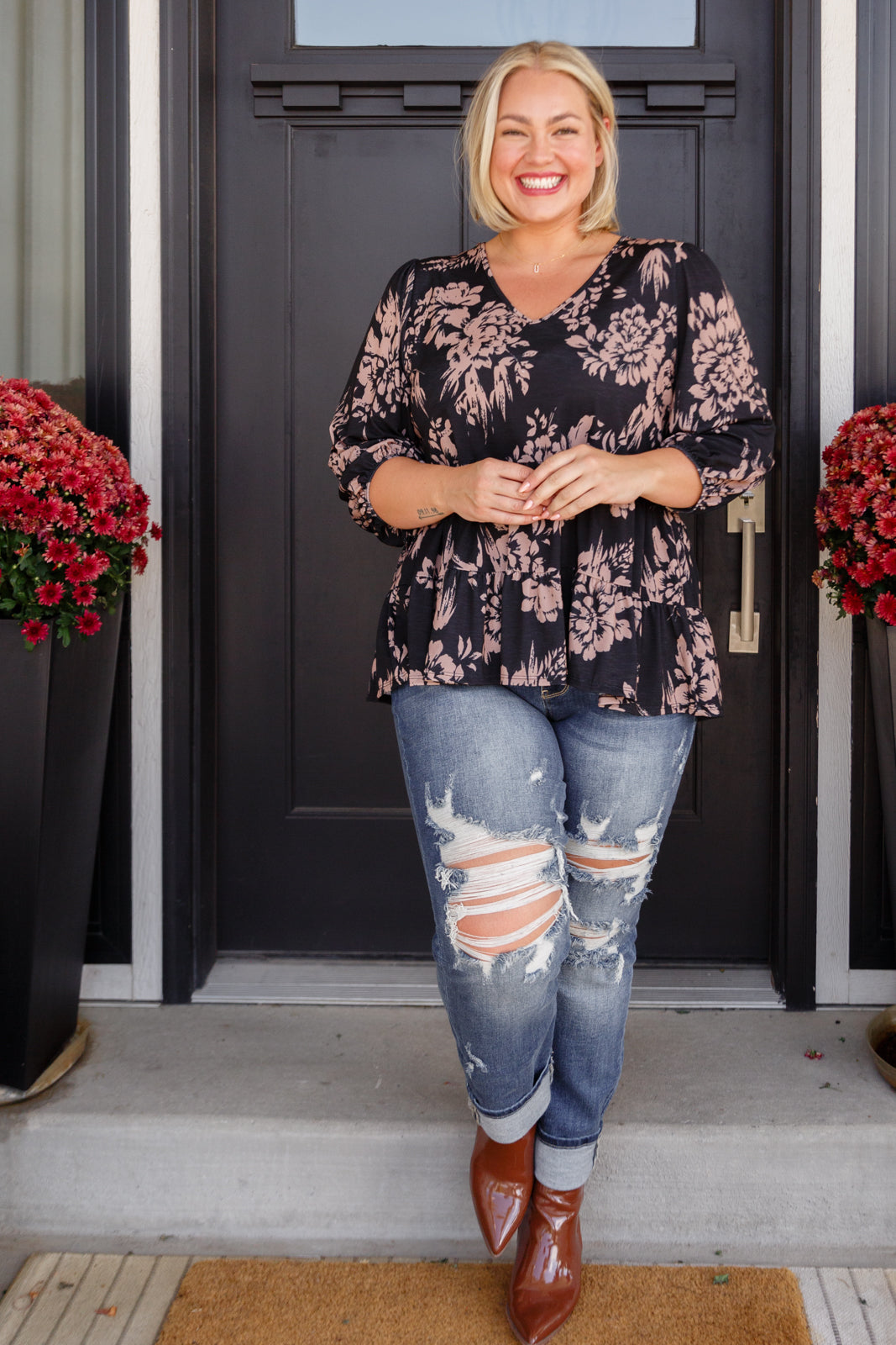 Your Choice V-Neck Floral Top (Online Exclusive)