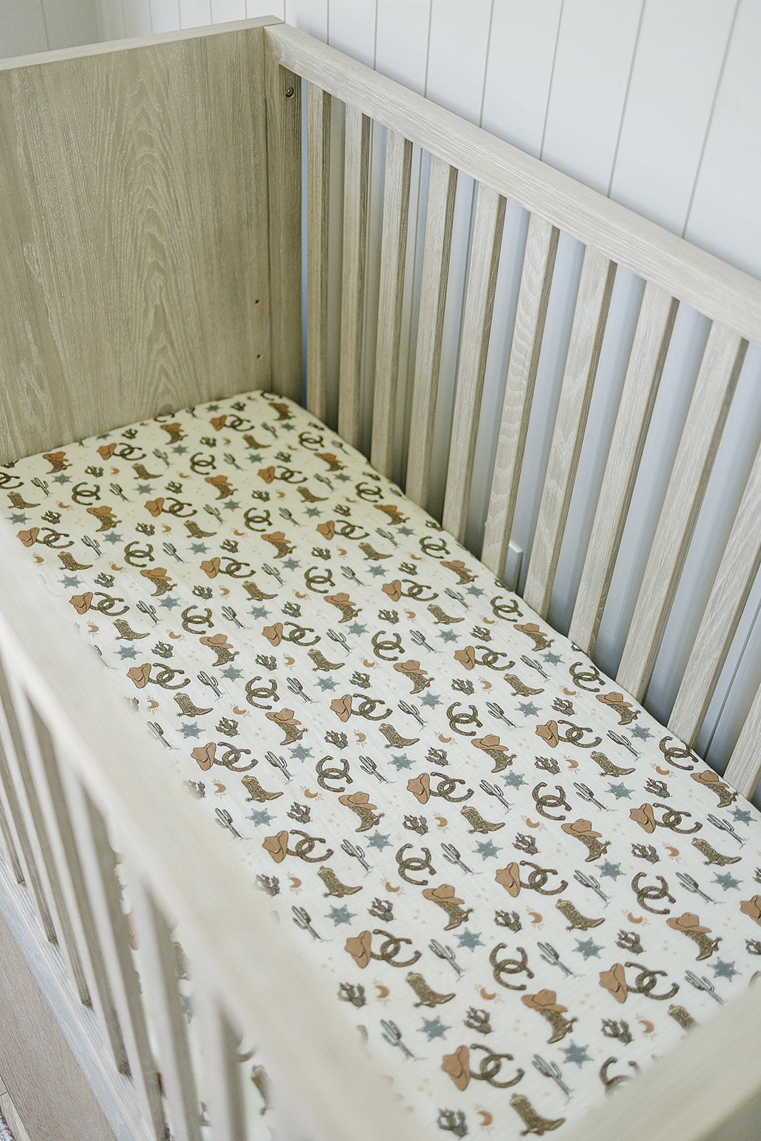 Outlaw Cowboy Muslin Crib Sheet