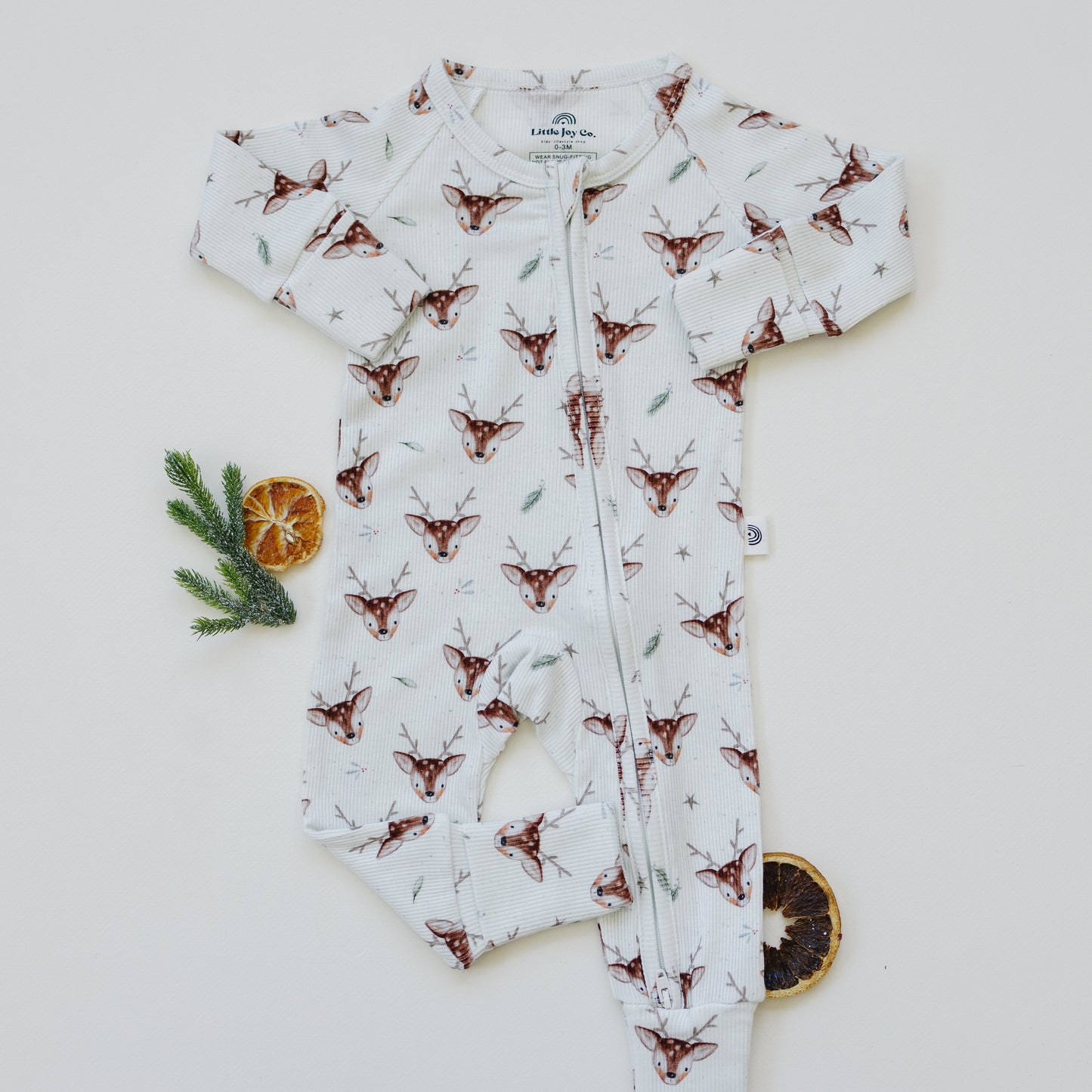Reindeer Games Ribbed Bamboo Zippy Pajamas