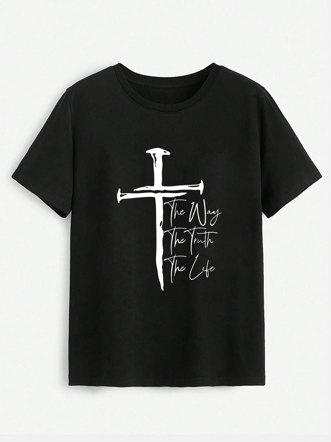 Cross Graphic Round Neck T-Shirt - Aaria Tees Aaria Tees