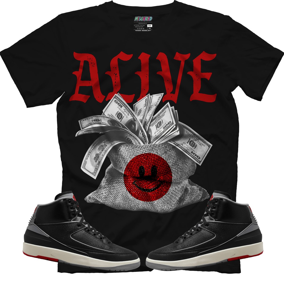 Active (Air Jordan 2 Black Cement) T-Shirt