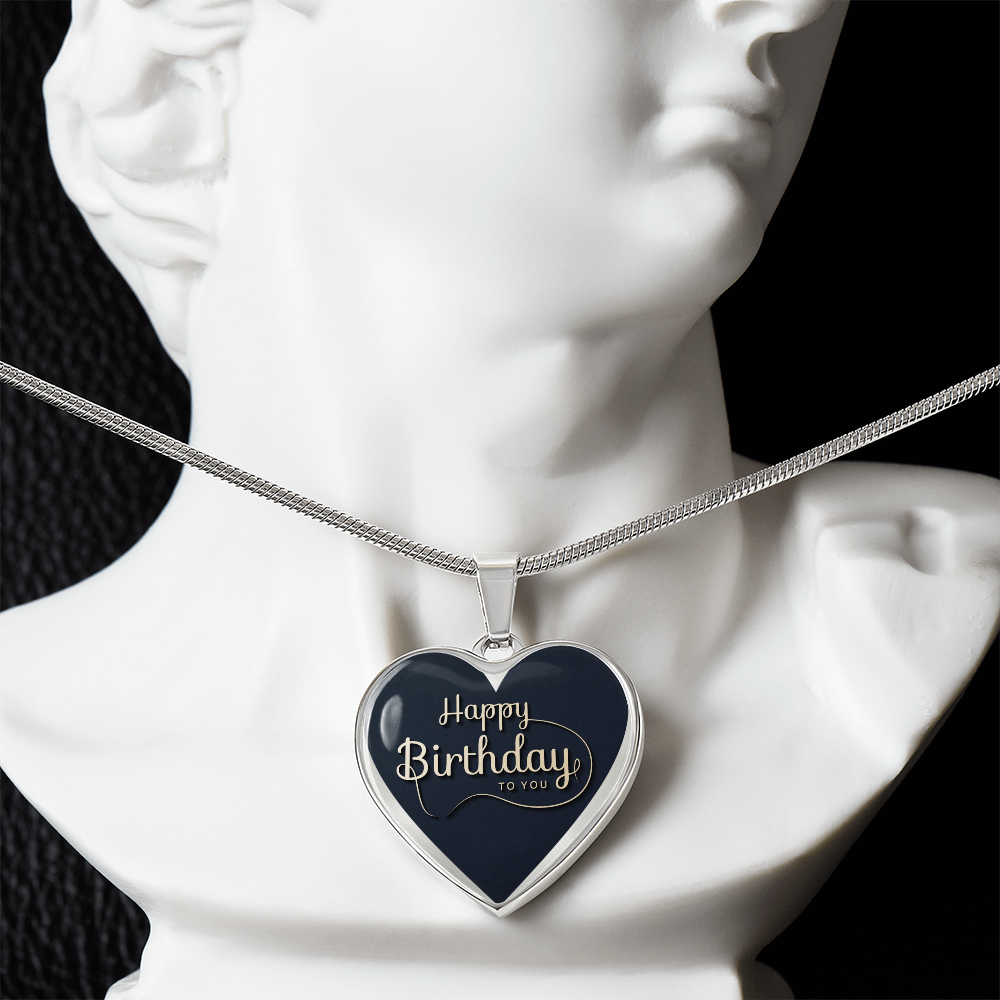 Happy Birthday to You Black Heart Graphic Necklace