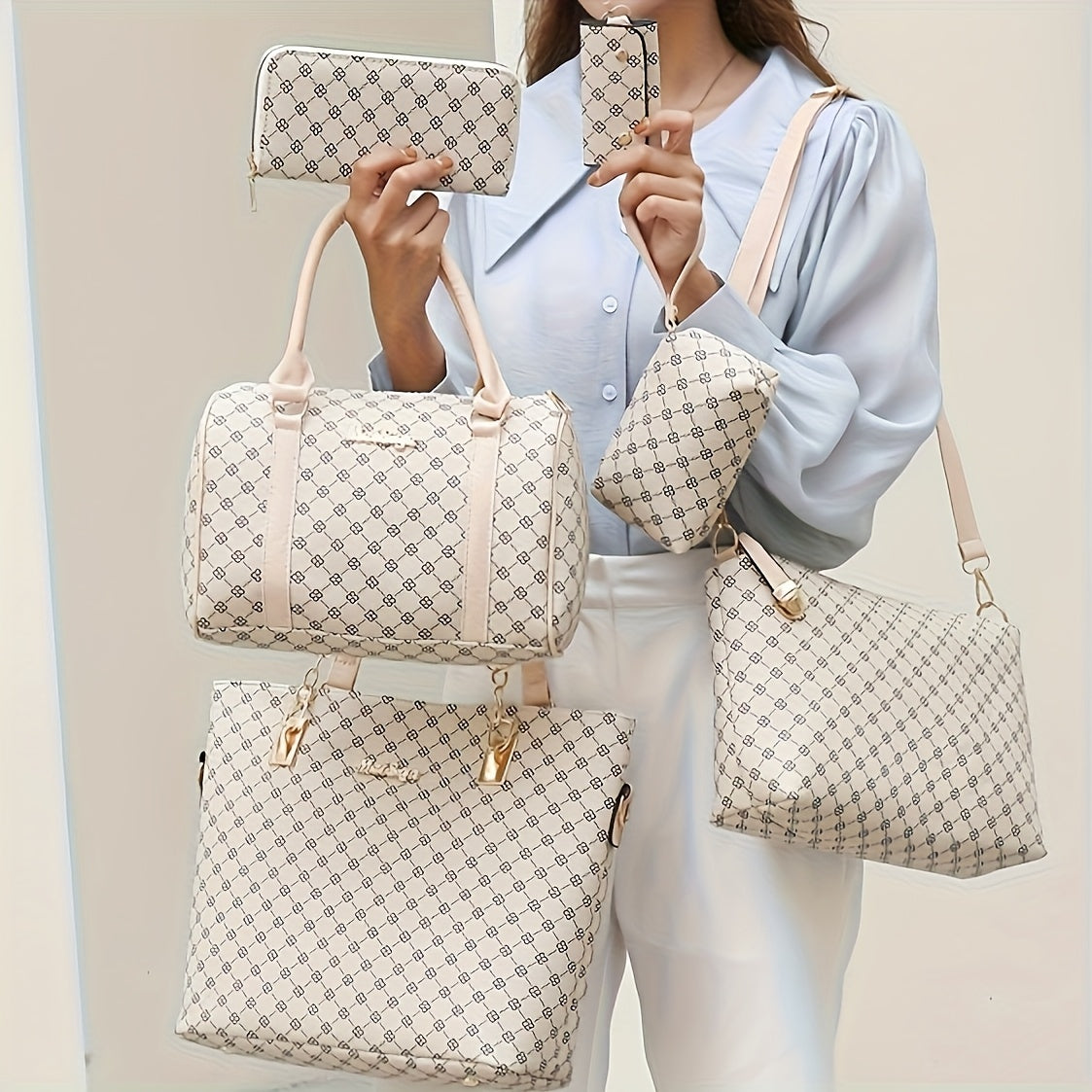 Commuting Style Chic Retro 6pc Woman's Bag Set
