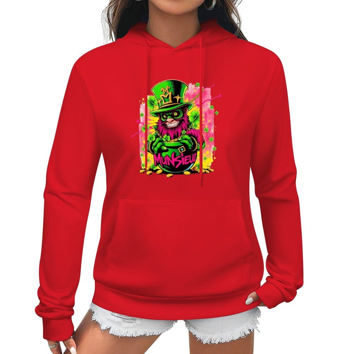 St. Patrick's Day Collection Cotton Munsieur Women's Irish Luck Sweater with Pocket