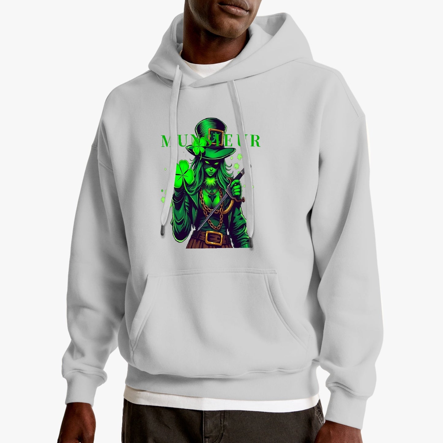 St. Patrick's Day Collection Munsieur Unisex Premium Pullover Hoodie Sweater Clover Gang Betty