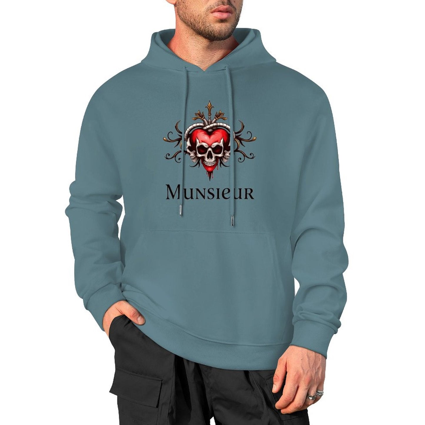 Munsieur Deadly Love: Skull Hoodie for Men