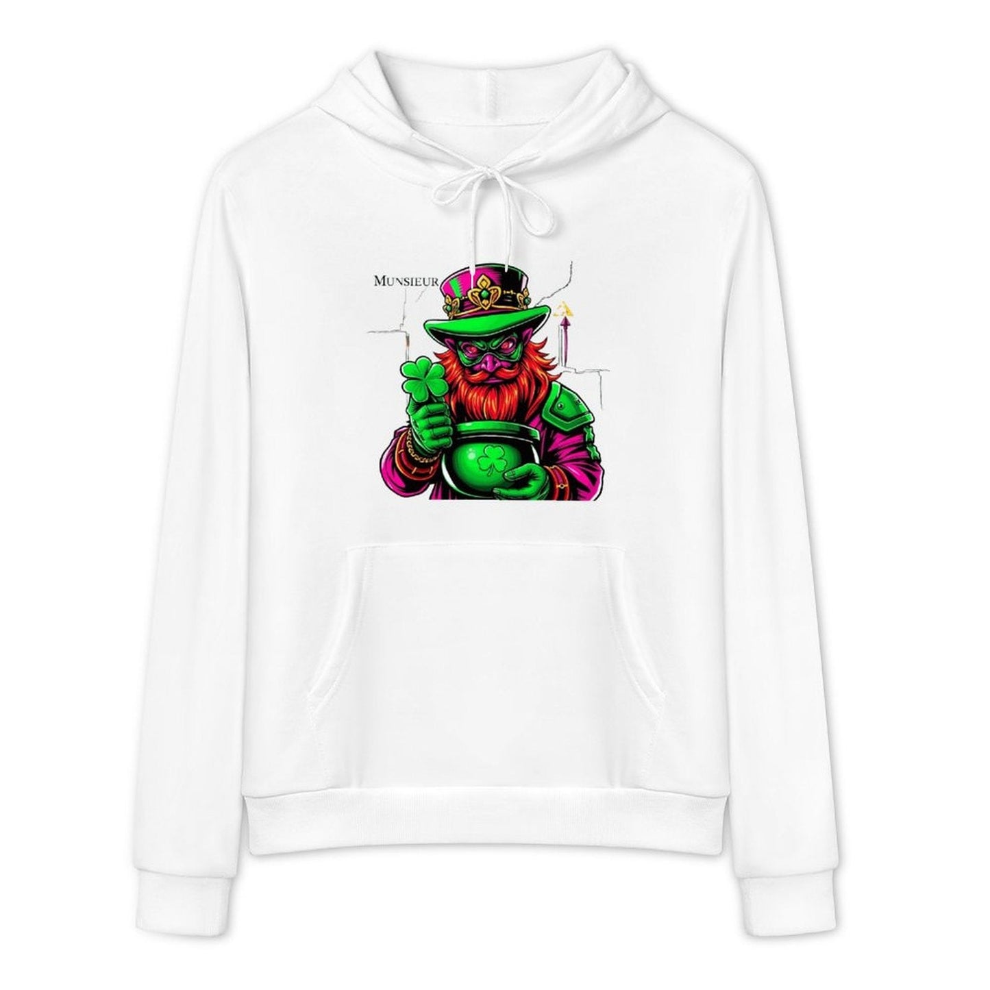 St. Patrick's Day Collection Munsieur Cotton Women's Leprechaun Mafia Boss "Uncle Ron" Sweater with Pocket Aaria Tees