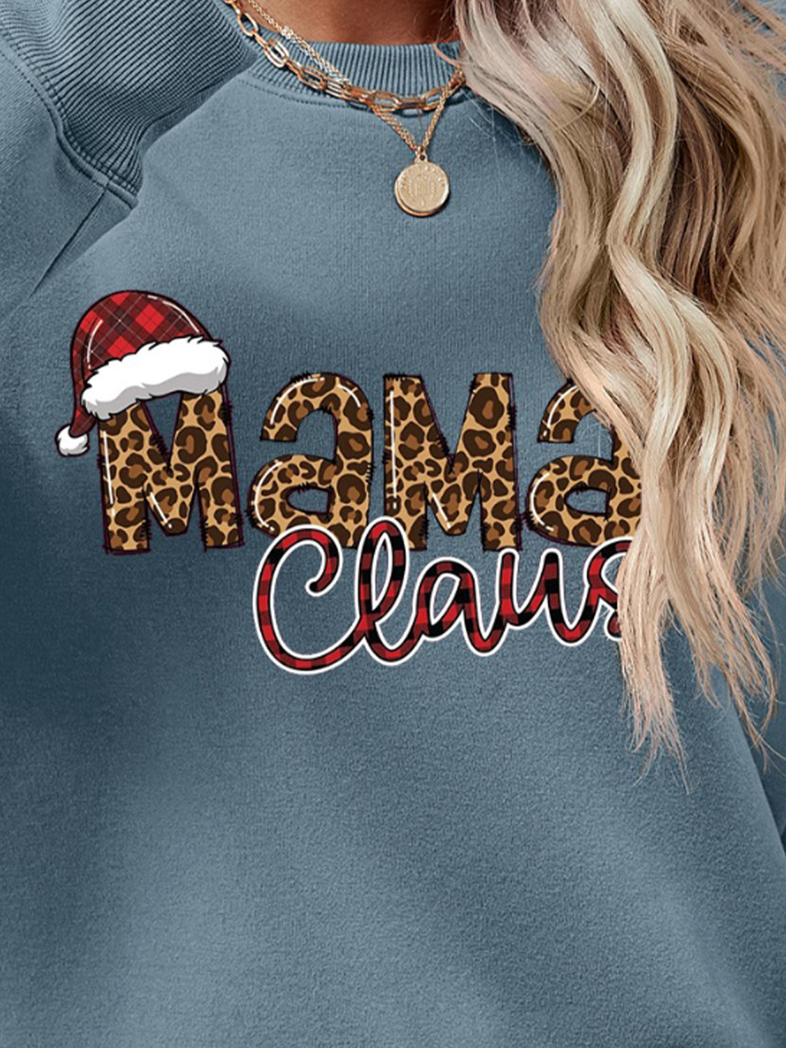 Round Neck Letter Graphic Long Sleeve Sweatshirt - Aaria Tees Aaria Tees