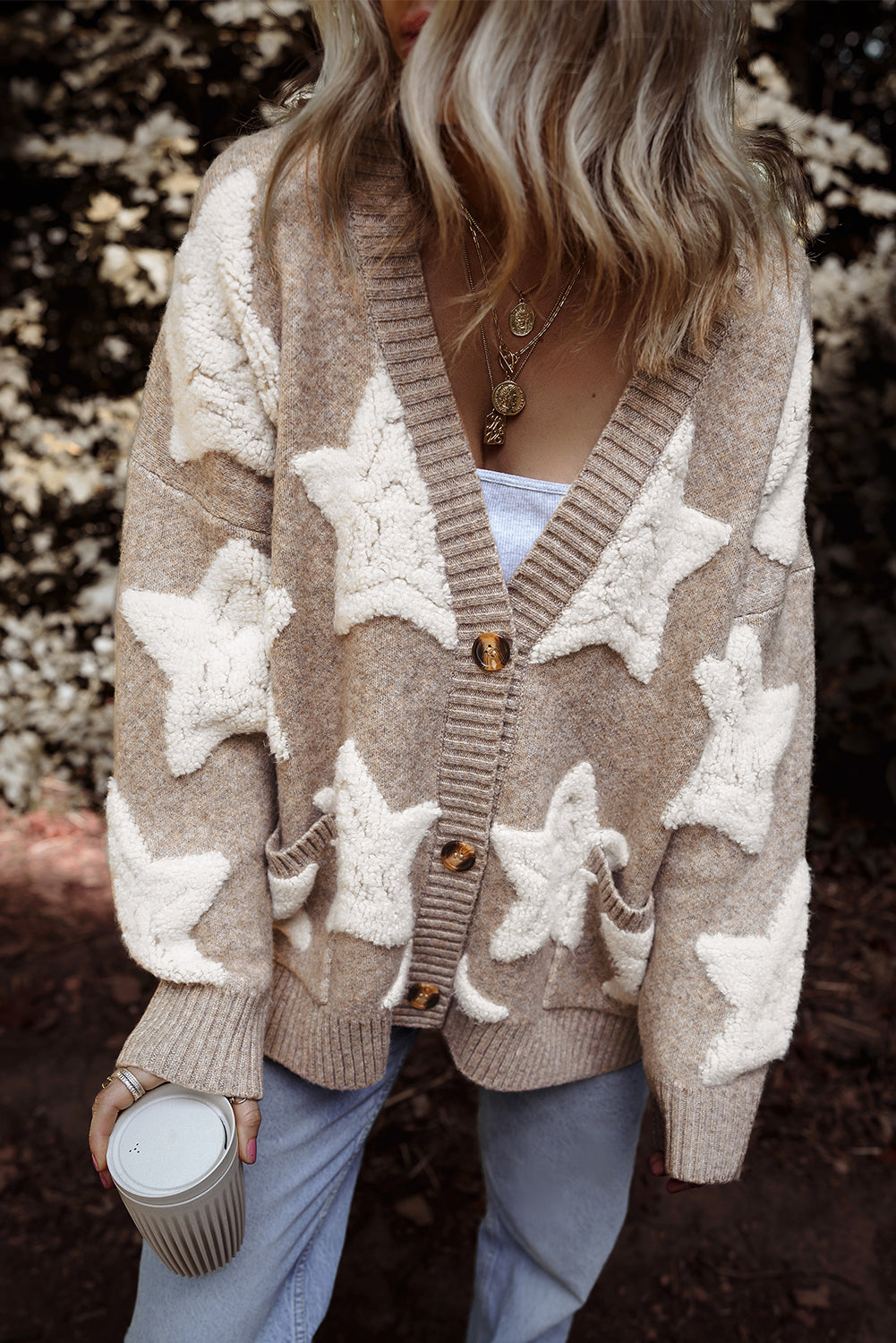 Clare Sherpa Star Cardigan - Aaria Tees