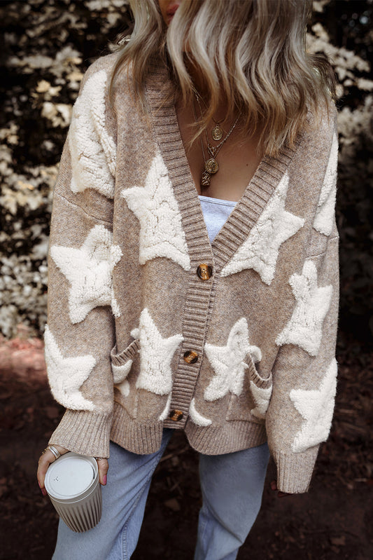 Clare Sherpa Star Cardigan - Aaria Tees