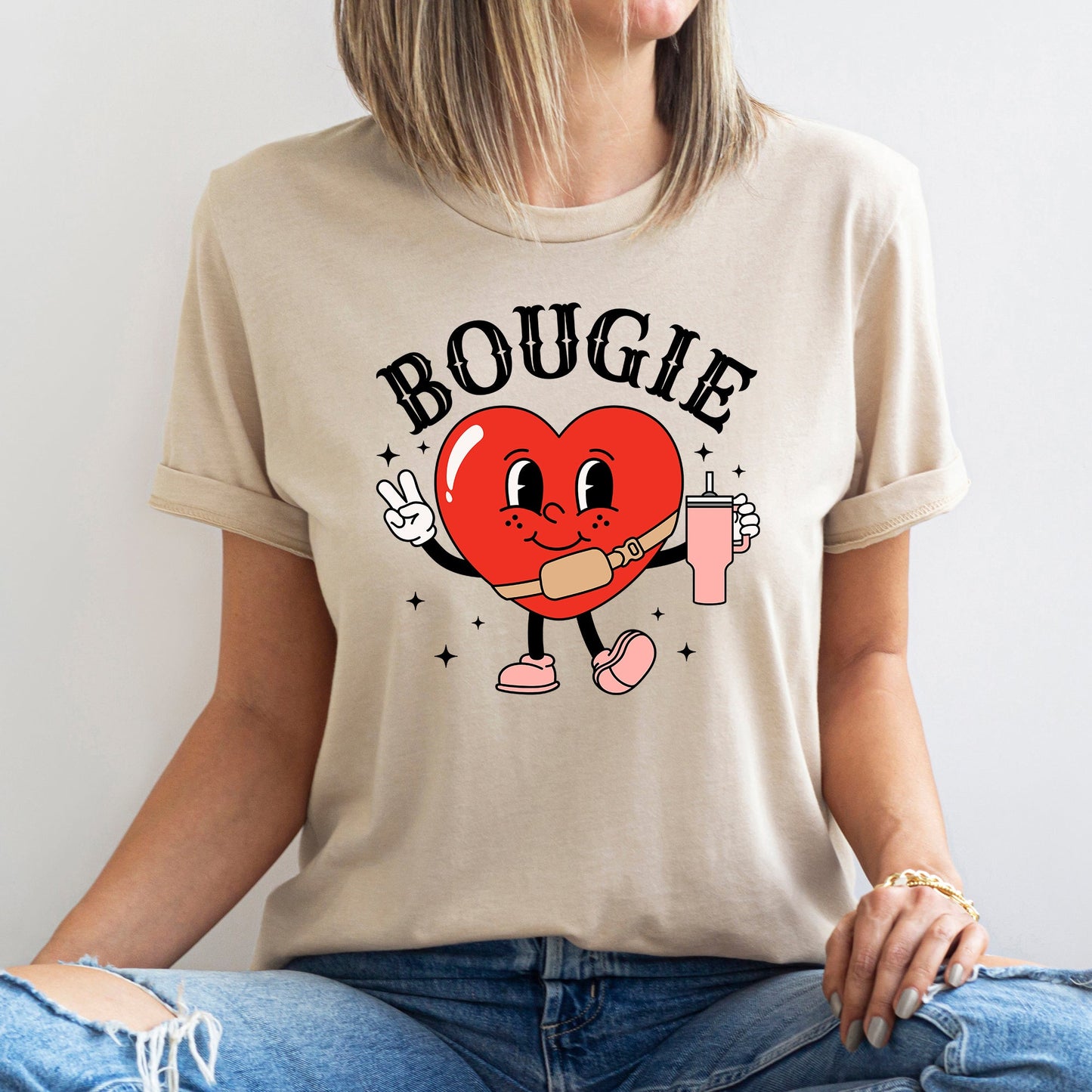 Bougie Heart, Boujee, Super Soft Tshirt, Valentine's Day