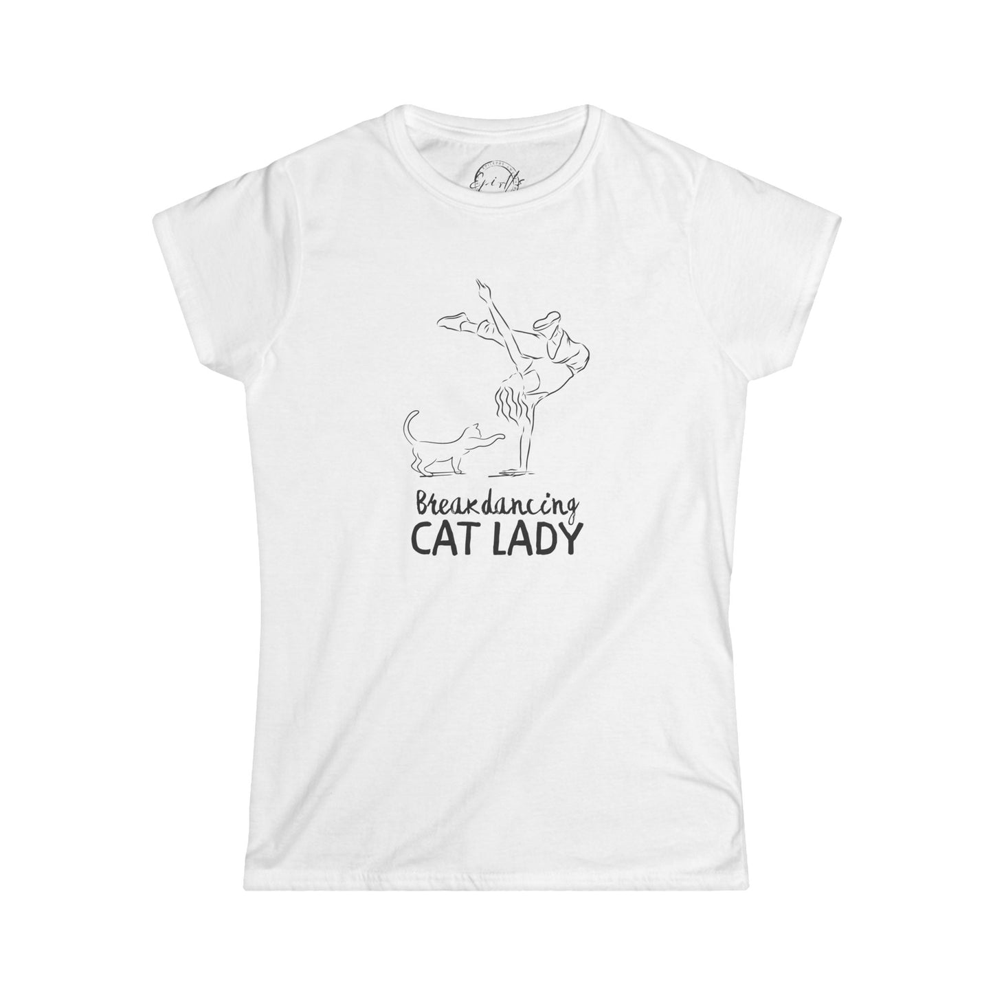 Breakdancing Cat Lady Softstyle Tee