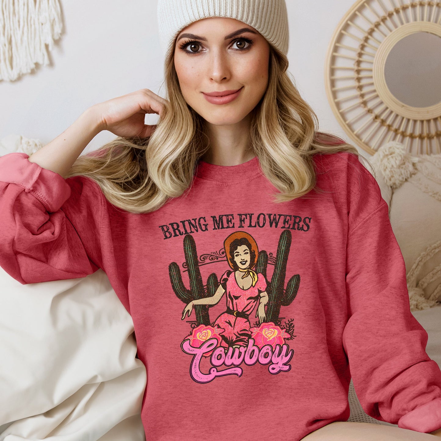 Bring Me Flowers Cowboy, Western, Country, Sweatshirt, Valentine's Day