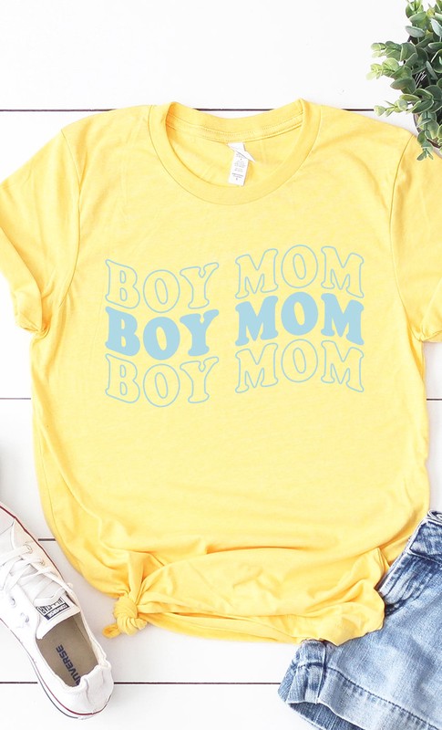 Retro Boy Mom Graphic Tee - Aaria Tees Aaria Tees