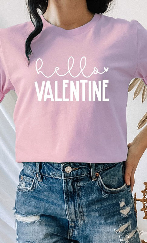 Hello Valentine PLUS SIZE Graphic Tee - Aaria Tees