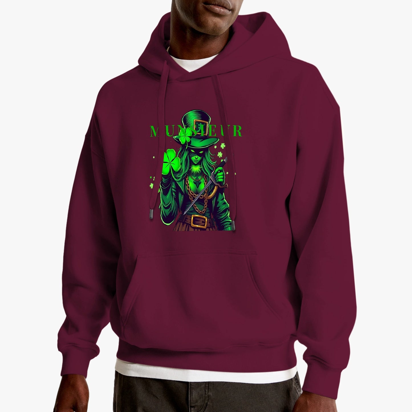 St. Patrick's Day Collection Munsieur Unisex Premium Pullover Hoodie Sweater Clover Gang Betty