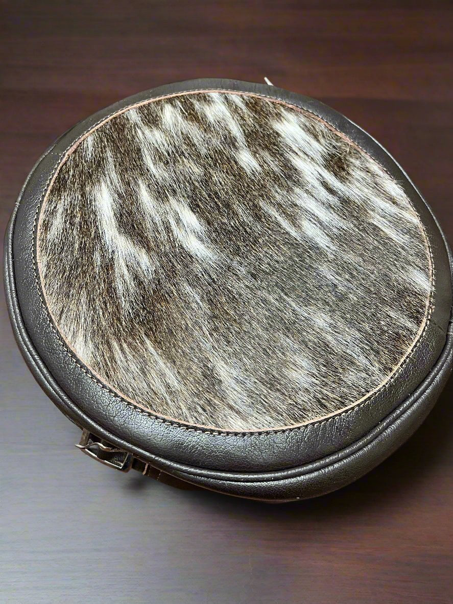 Canteen Bag - Vintage Leather & Hair on Hide
