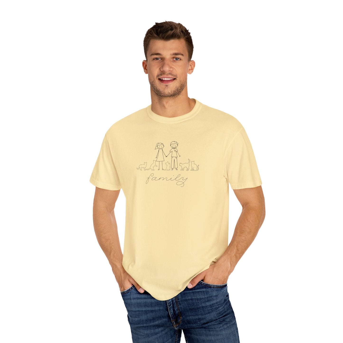 Cat Family Bond Unisex Garment-Dyed T-shirt